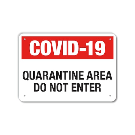 COVID Decal, Covid-19 Quarantine Area, 14x10 Reflective